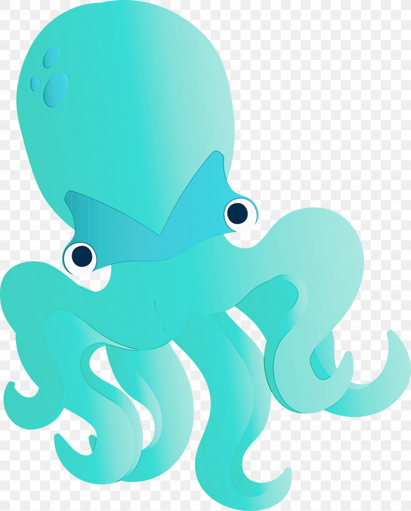 Octopus Aqua Turquoise Giant Pacific Octopus Octopus, PNG, 2409x3000px, Watercolor, Animal Figure, Aqua, Giant Pacific Octopus, Octopus Download Free