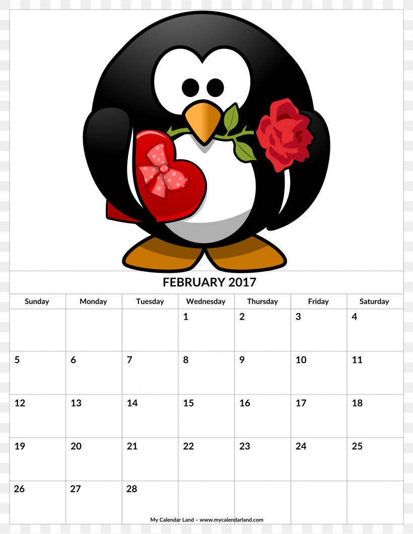 Penguin Wedding Invitation T-shirt Valentine's Day Greeting & Note Cards, PNG, 2550x3300px, Penguin, Beak, Bird, Calendar, Christmas Download Free