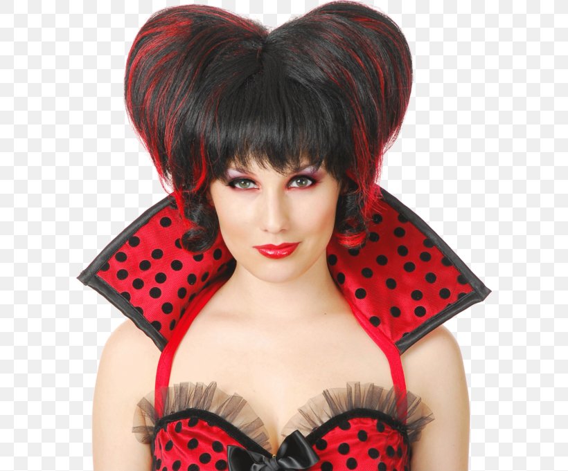 Queen Of Hearts Wig Halloween Costume Clothing, PNG, 600x681px, Queen Of Hearts, Bangs, Black Hair, Brown Hair, Clothing Download Free