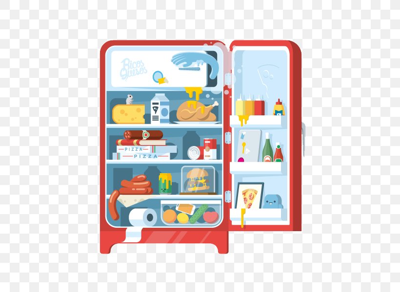 Refrigerator Illustration, PNG, 800x600px, Refrigerator, Area, Dribbble, Flat Design, Home Appliance Download Free