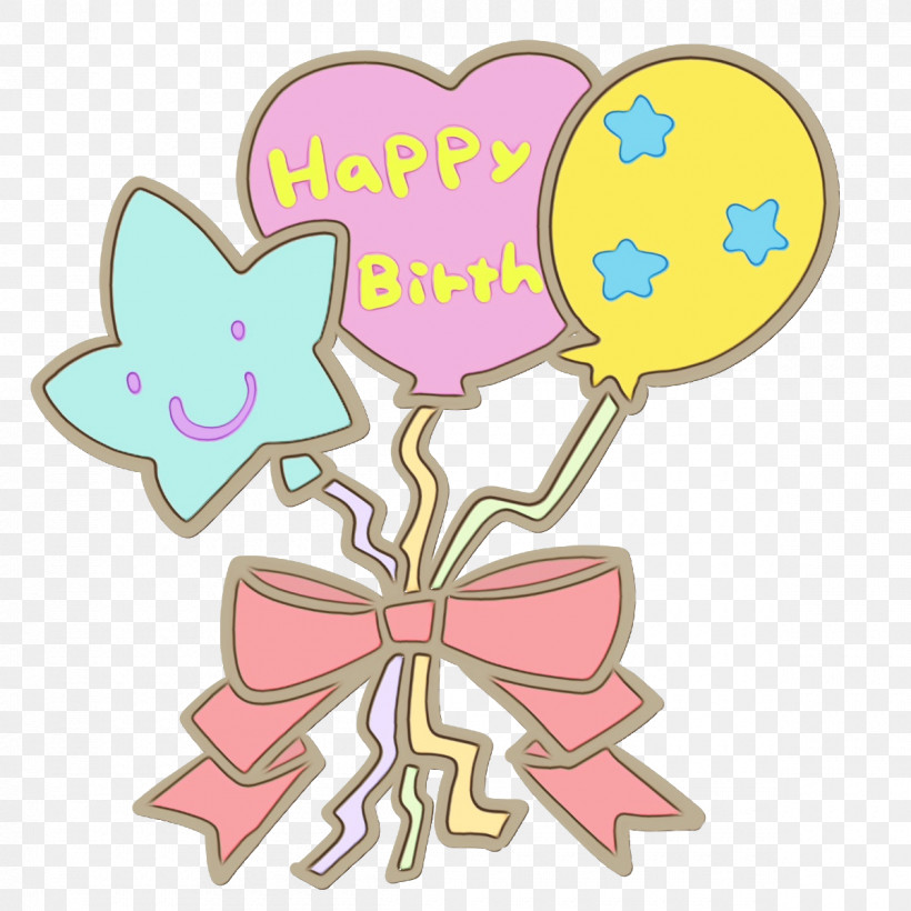Birthday ヨガシャーラ Gift Pink Balloon, PNG, 1200x1200px, Happy Birthday, Balloon, Birthday, Cake, Character Download Free