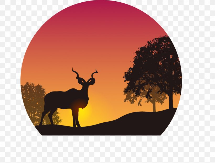 Africa--001, PNG, 1313x996px, Silhouette, Antler, Deer, Grass, Horn Download Free