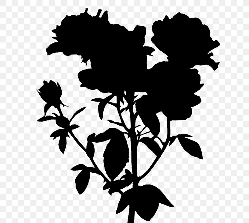 Flower Plant Stem Leaf Clip Art Silhouette, PNG, 664x735px, Flower, Blackandwhite, Botany, Branch, Branching Download Free