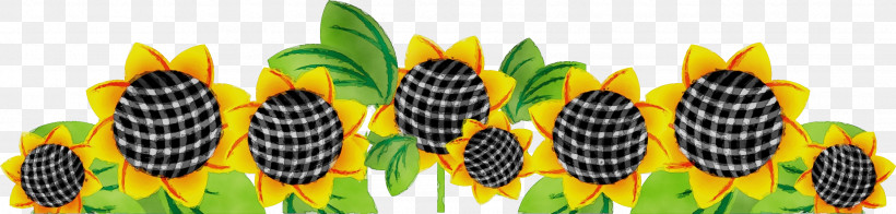 Sunflower, PNG, 2539x608px, Flower Border, Floral Line, Flower, Flower Background, Paint Download Free