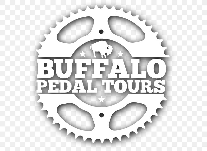 Buffalo RiverWorks Buffalo Pedal Tours Bicycle Drivetrain Part The Contest Logo, PNG, 579x597px, Buffalo Riverworks, Bicycle, Bicycle Drivetrain Part, Bicycle Part, Black And White Download Free
