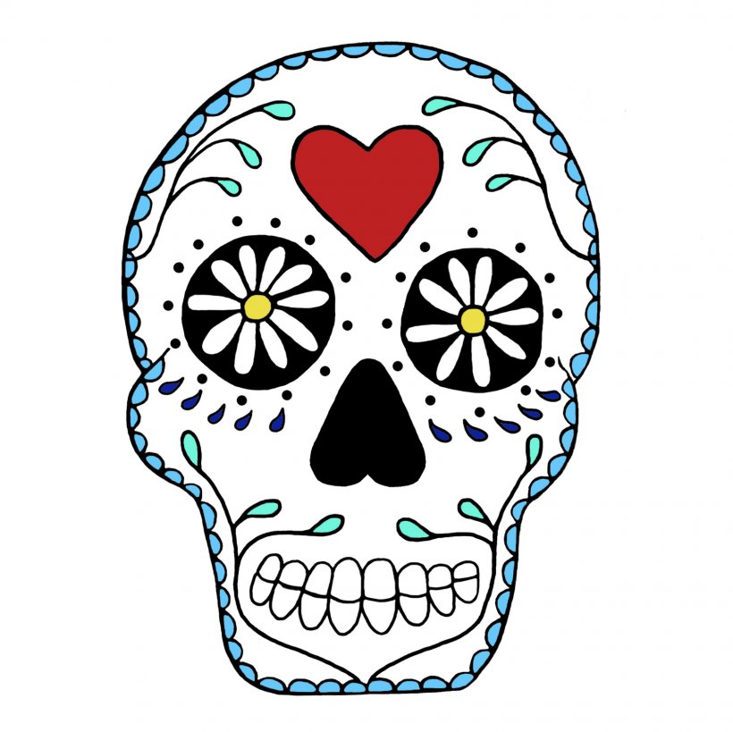 Calavera Skull Drawing Clip Art, PNG, 1600x1600px, Watercolor, Cartoon, Flower, Frame, Heart Download Free