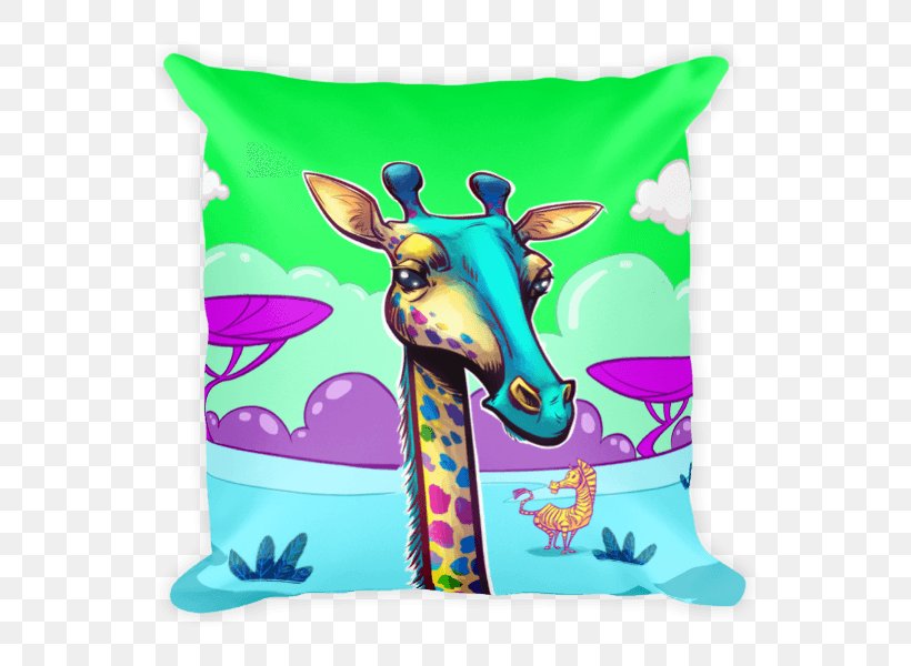 Throw Pillows Cushion Giraffe Electro Threads, PNG, 600x600px, Throw Pillows, Cushion, Electro Threads, Giraffe, Giraffidae Download Free