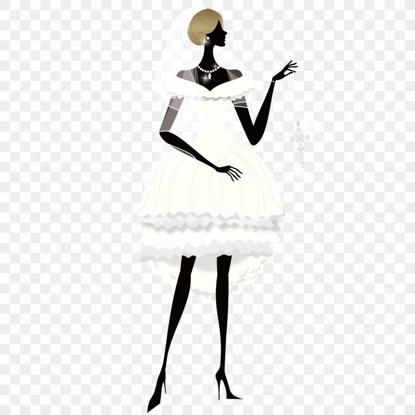 White Wedding Wedding Dress, PNG, 1500x1501px, White, Art, Black And White, Bride, Clothing Download Free
