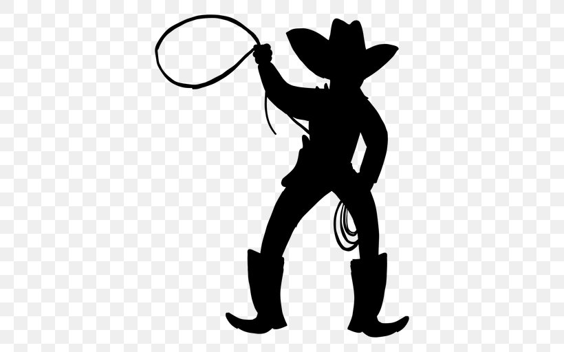 Silhouette Silhouette, PNG, 512x512px, Silhouette, Blackandwhite, Cartoon, Cowboy, Drawing Download Free