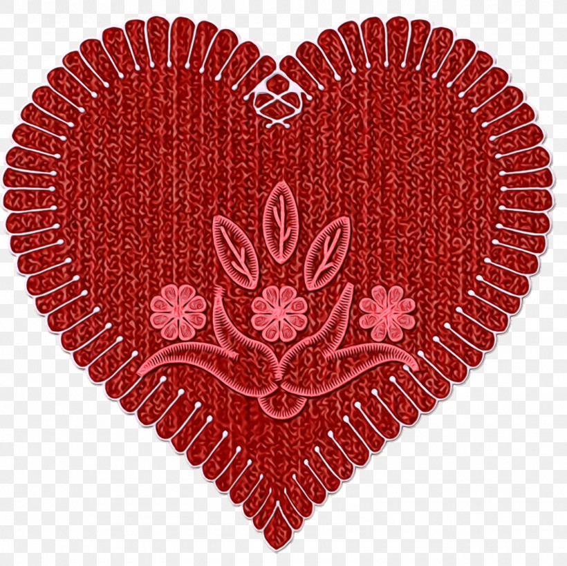Red Heart Leaf Pattern Heart, PNG, 1600x1600px, Valentine Hearts, Embroidery, Heart, Leaf, Love Download Free
