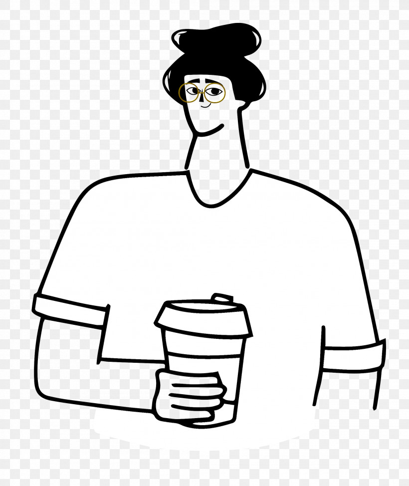Holding Coffee, PNG, 2104x2500px, Holding Coffee, Clothing, Drawing, Fashion, Hat Download Free