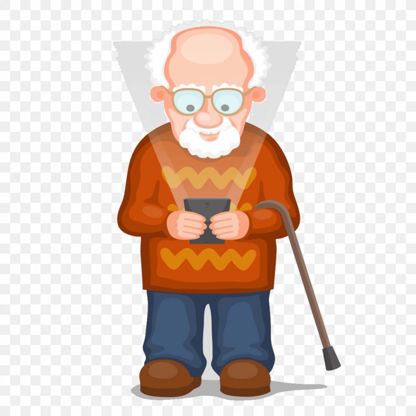 Old Age Mobile Phone Clip Art, PNG, 1024x1024px, Old Age, Art, Cartoon, Facial Hair, Fictional Character Download Free
