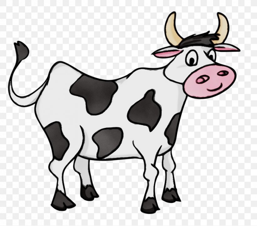 White Park Cattle Transparency Taurine Cattle Livestock Cartoon, PNG, 830x730px, Watercolor, Animal Figure, Beef Cattle, Bovine, Bull Download Free