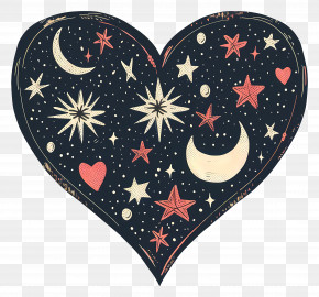 Heart With Stars - Heart With Stars And Moon PNG