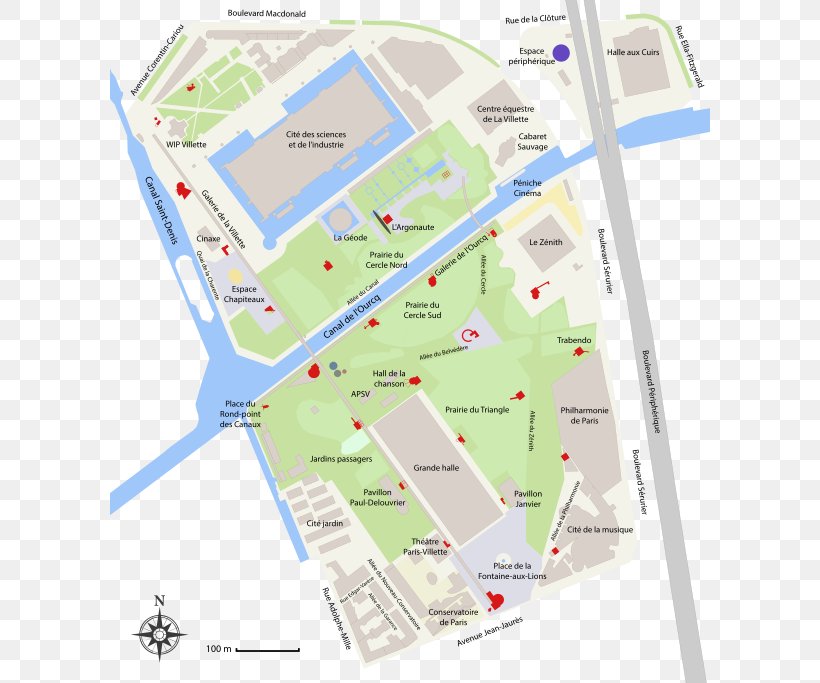 Parc De La Villette Bassin De La Villette Park Canal De L'Ourcq, PNG, 600x683px, Parc De La Villette, Area, Arrondissements Of Paris, Bernard Tschumi, Land Lot Download Free