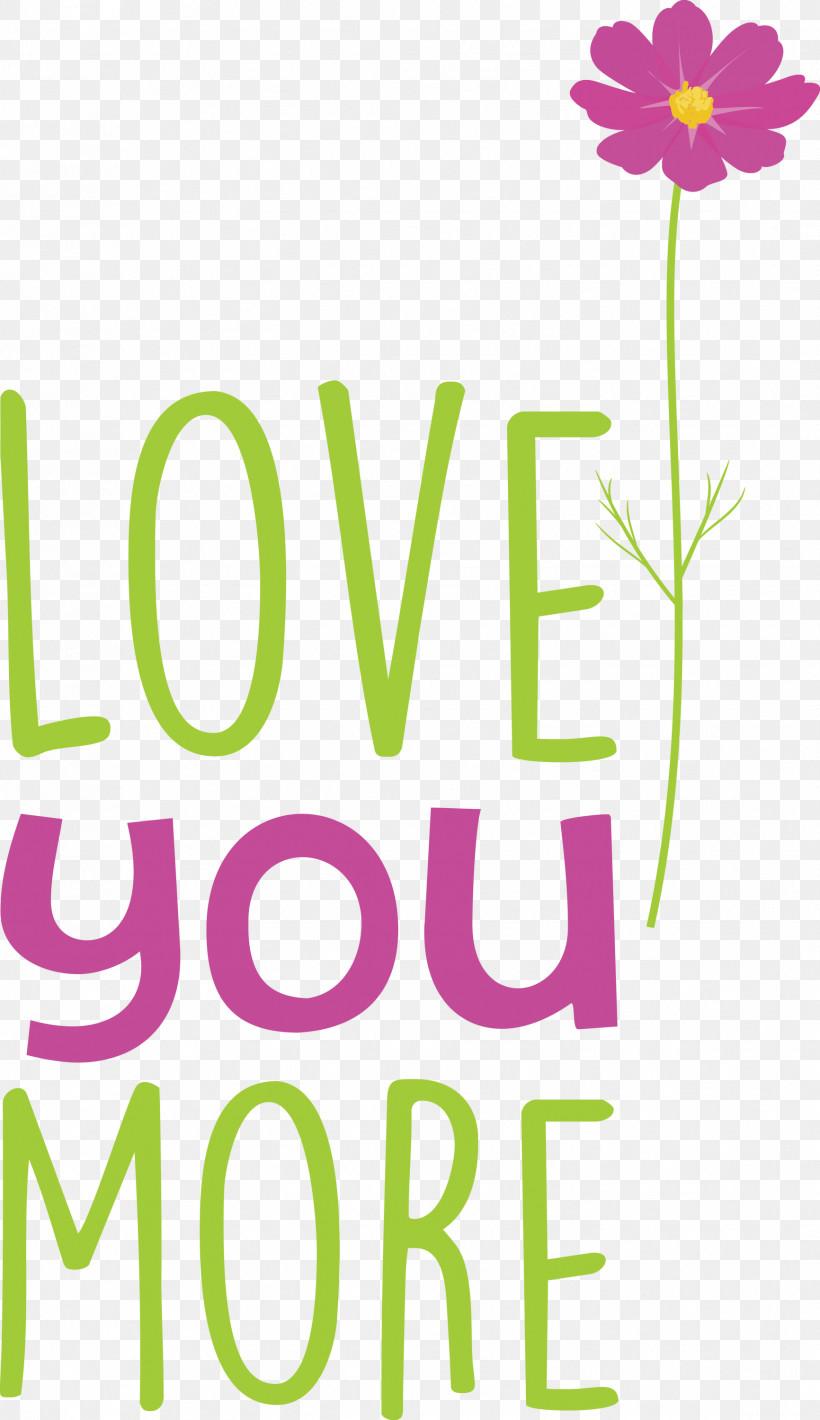 Love You More Valentines Day Valentine, PNG, 1732x3000px, Love You More, Floral Design, Green, Leaf, Line Download Free