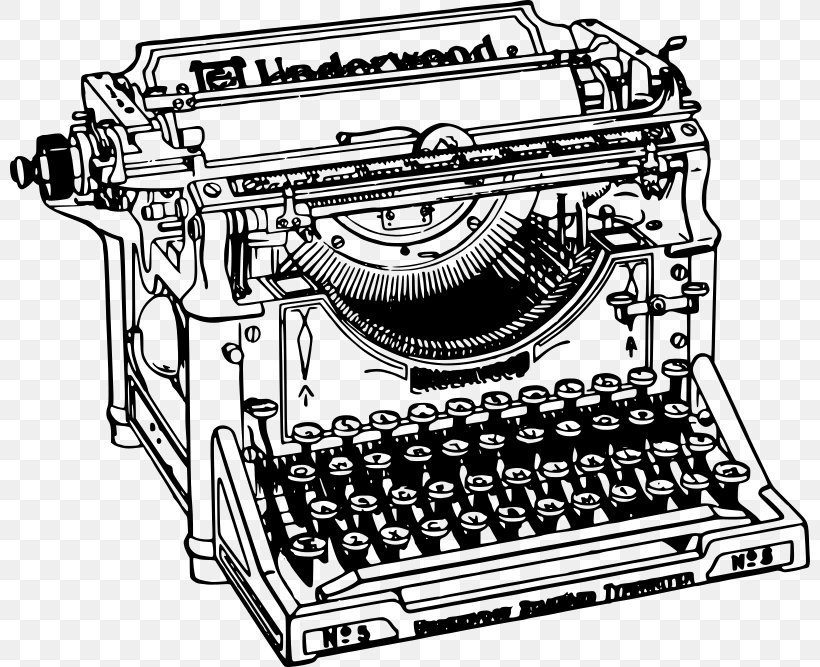 Typewriter Clip Art, PNG, 800x667px, Typewriter, Black And White, Drawing, E Remington And Sons, Machine Download Free