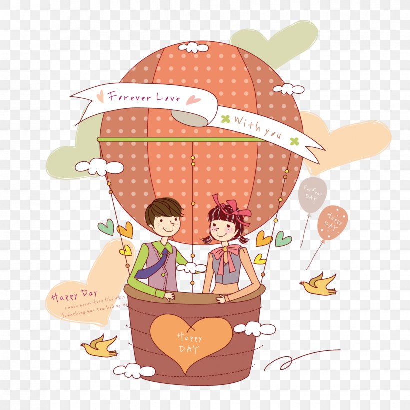 Cartoon Drawing, PNG, 1134x1134px, Cartoon, Balloon, Coreldraw, Couple, Drawing Download Free