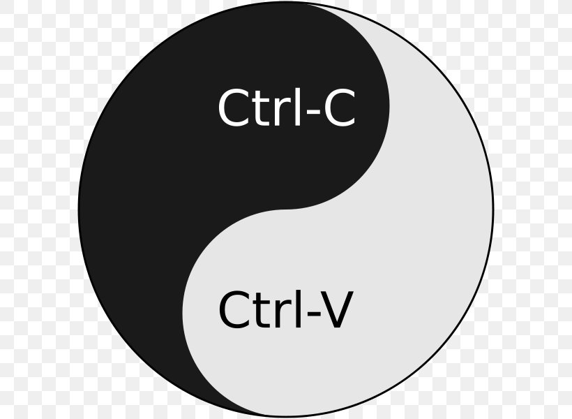 Control-C Control-V Cut, Copy, And Paste Missionary Church Of Kopimism Yin And Yang, PNG, 600x600px, Controlc, Black, Brand, Confucianism, Control Key Download Free