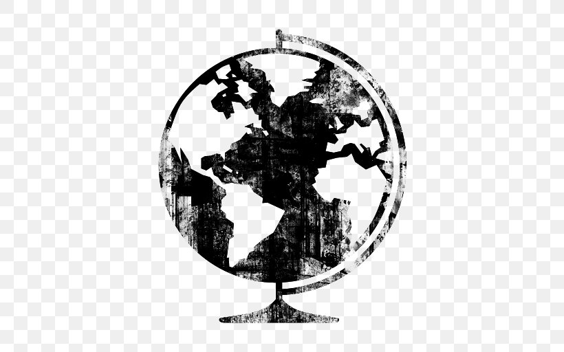 Globe World Map Clip Art, PNG, 512x512px, Globe, Black And White, Grid, Map, Monochrome Download Free