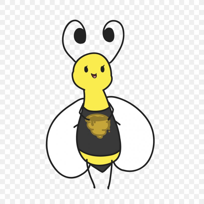 Honey Bee Clip Art Cartoon Line, PNG, 940x940px, Honey Bee, Artwork, Beak, Bee, Cartoon Download Free