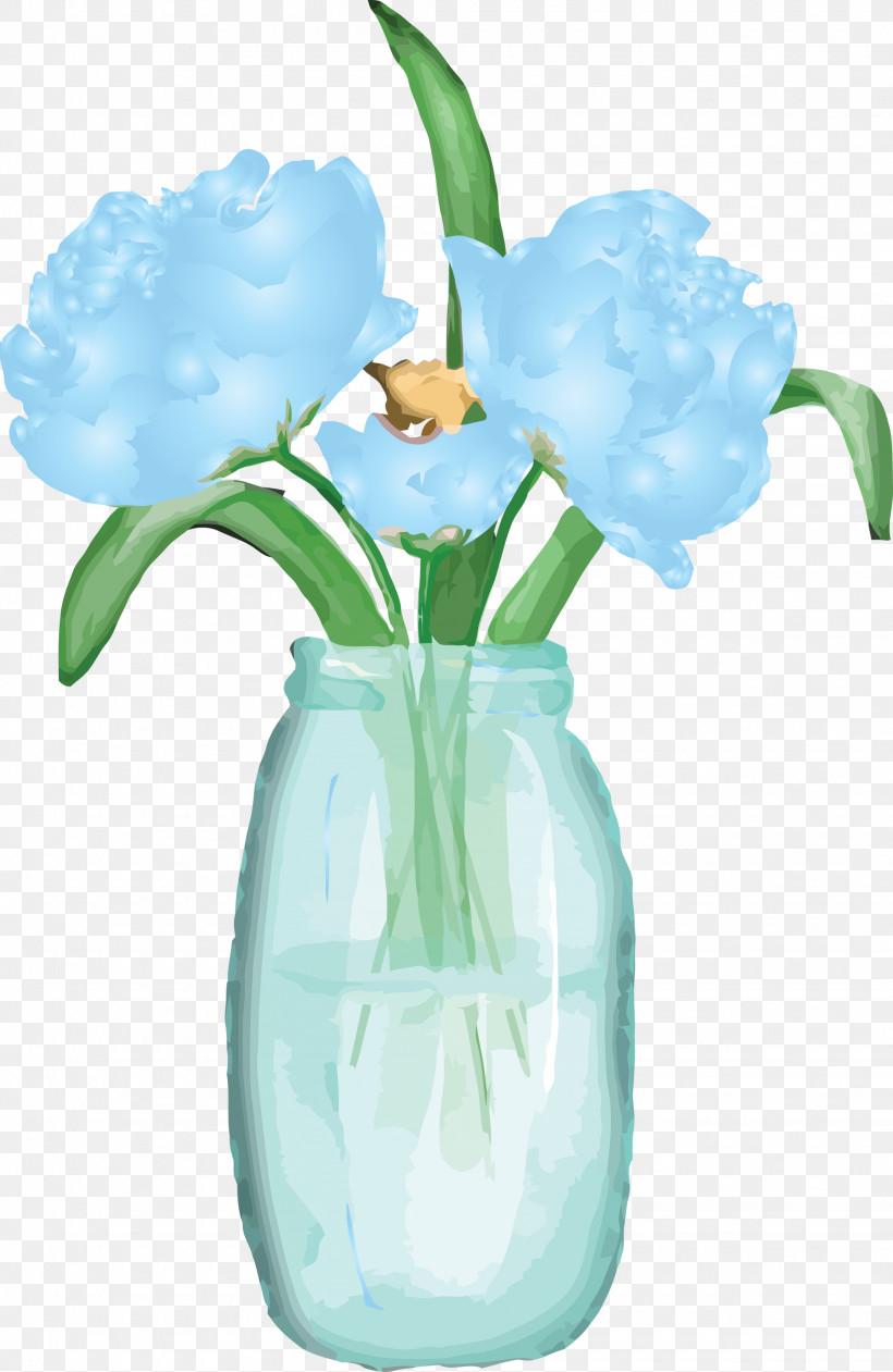 Flower Aqua Vase Plant Hydrangea, PNG, 1950x2999px, Watercolor Mason Jar, Aqua, Flower, Hydrangea, Plant Download Free