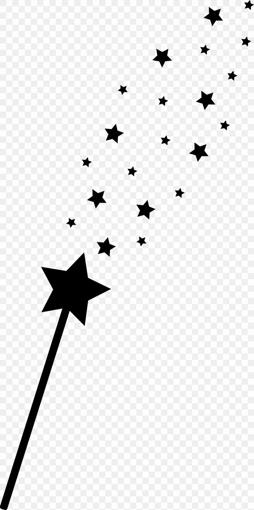 Wand Fairy Magic Clip Art, PNG, 5311x10653px, Wand, Black, Black And White, Fairy, Fairy Godmother Download Free
