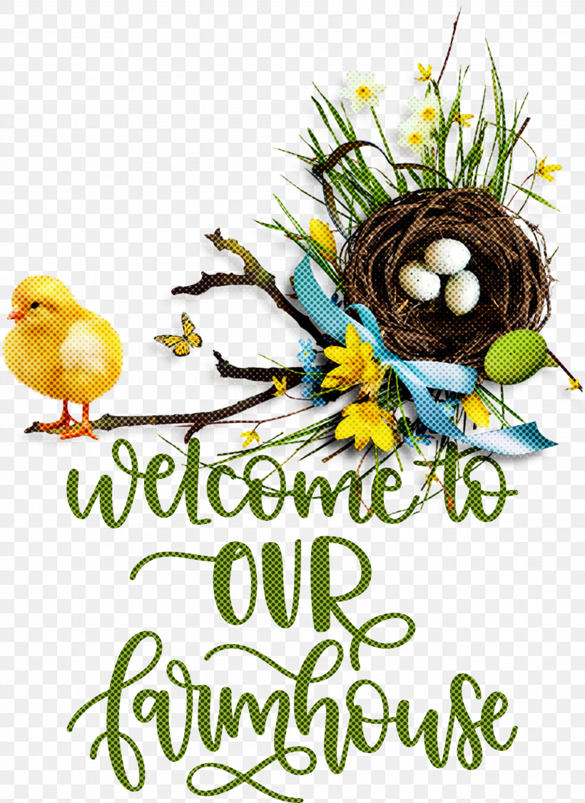 Welcome To Our Farmhouse Farmhouse, PNG, 2184x3000px, Farmhouse, Bird Nest, Birds, Branching, Cut Flowers Download Free