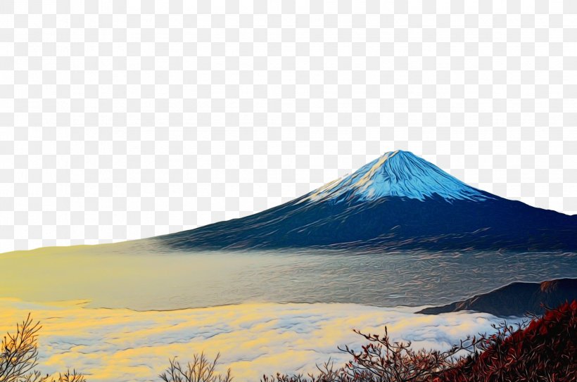 Mount Fuji Mount Scenery Landscape Painting Oil Painting, PNG, 2265x1500px, Watercolor, Cinder Cone, Crater Lake, Extinct Volcano, Fell Download Free
