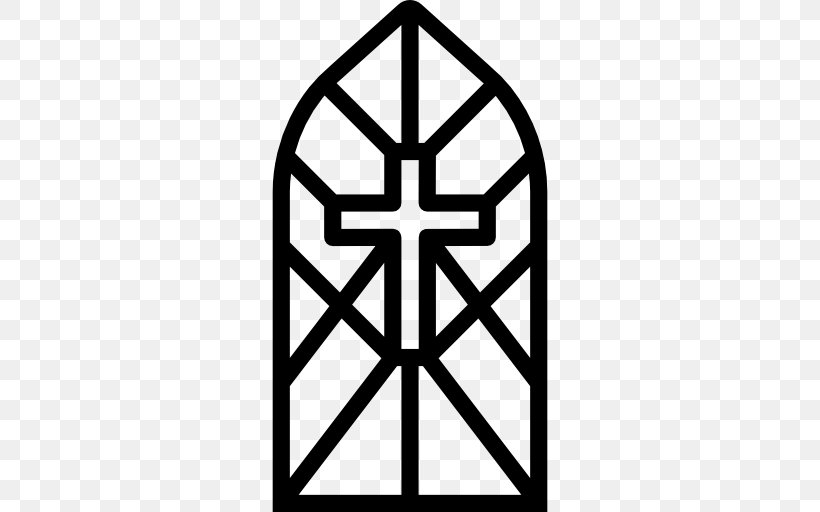 Stained Glass, PNG, 512x512px, Stained Glass, Area, Black And White, Christian Cross, Cross Download Free