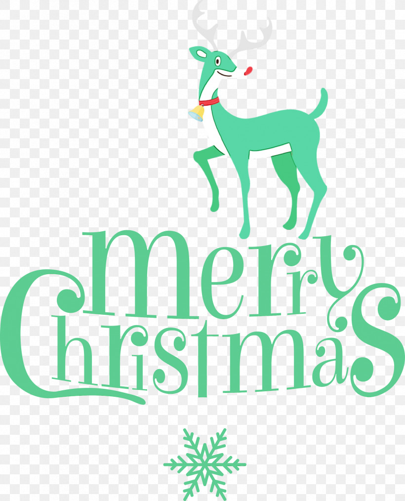 Reindeer, PNG, 2424x3000px, Green Merry Christmas, Antler, Deer, Green, Logo Download Free