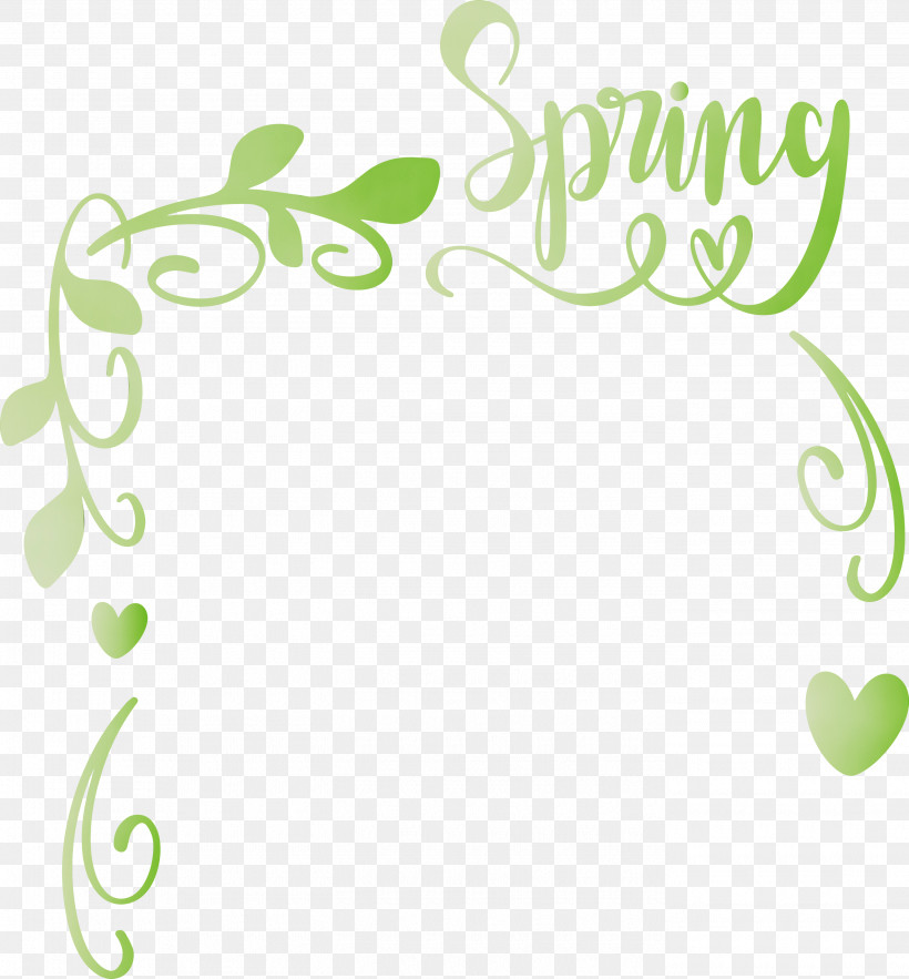 Green Text Leaf Font Plant, PNG, 2785x3000px, Hello Spring, Green, Leaf, Paint, Plant Download Free