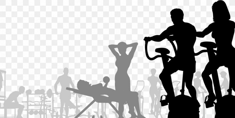 Fitness Centre Stock Photography Clip Art, PNG, 1008x508px, Fitness Centre, Black And White, Brand, Communication, Conversation Download Free