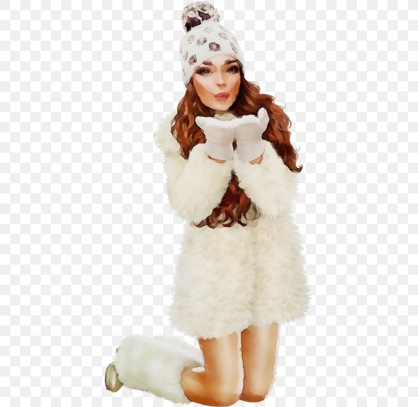 Fur Clothing White Fur Clothing Skin, PNG, 410x800px, Watercolor, Brown Hair, Clothing, Costume, Dress Download Free