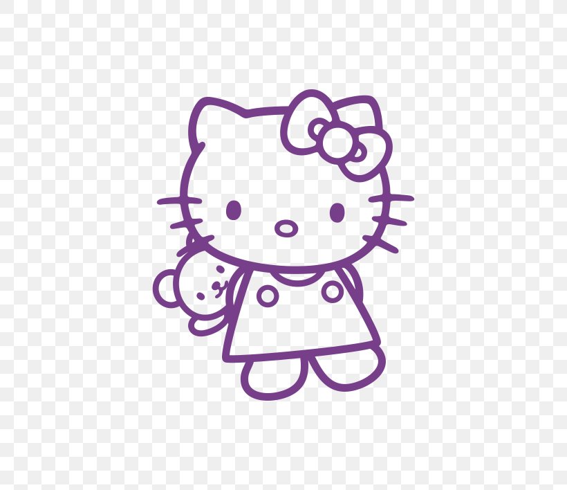 Hello Kitty Valentine's Day Drawing Coloring Book Child, PNG, 570x708px, Hello Kitty, Area, Birthday, Black And White, Cartoon Download Free