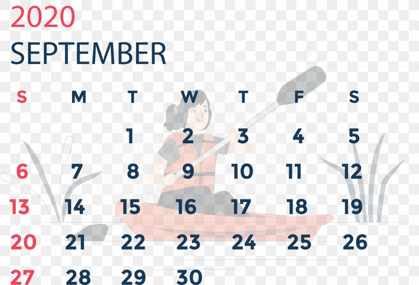 September 2020 Calendar September 2020 Printable Calendar, PNG, 3000x2039px, September 2020 Calendar, Angle, Area, International Spa Association, Line Download Free