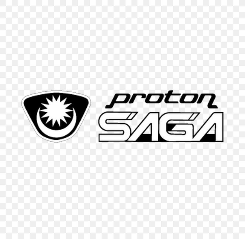 Proton Saga PROTON Holdings Car Logo Sticker, PNG, 800x800px, Proton Saga, Area, Black And White, Brand, Car Download Free