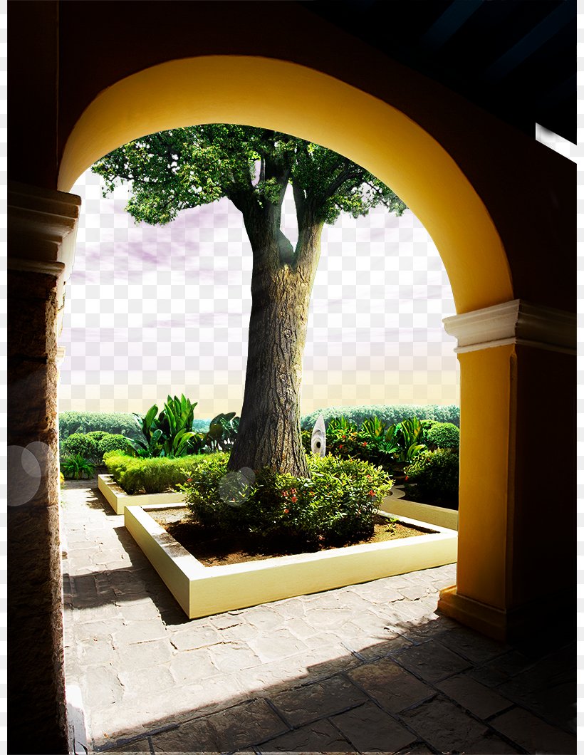 Tree Real Estate Real Property Arch, PNG, 800x1060px, Tree, Advertising, Arch, Architecture, Courtyard Download Free