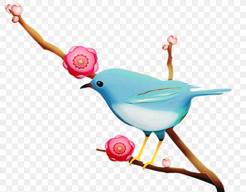 Bird Pink Branch Beak Songbird, PNG, 1280x1003px, Watercolor, Animal Figure, Beak, Bird, Branch Download Free