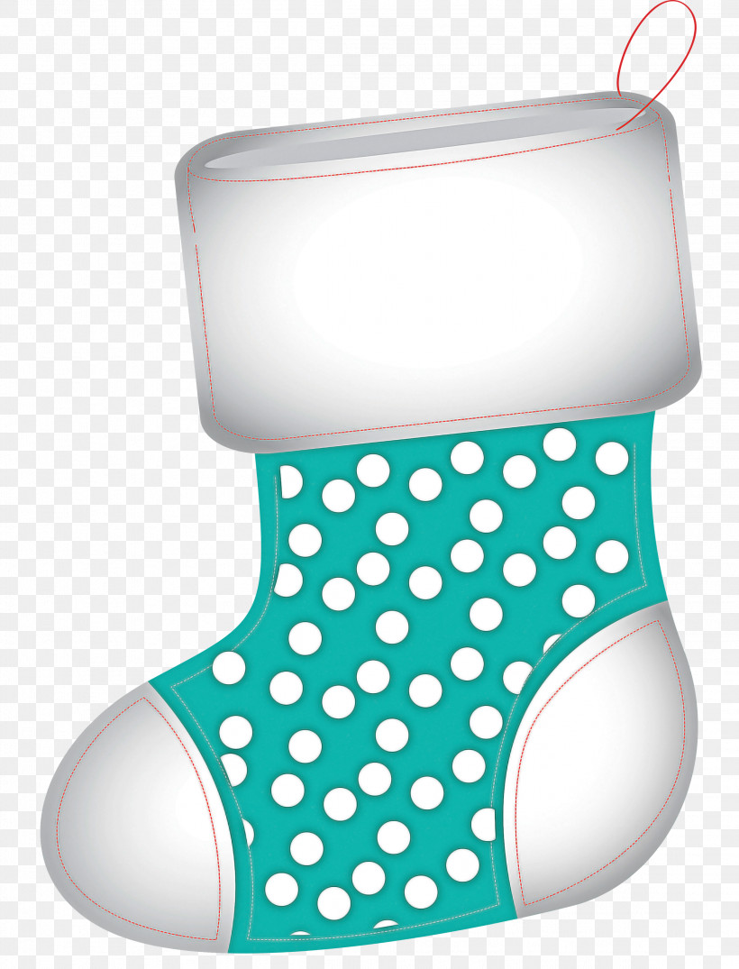 Christmas Stocking, PNG, 2288x3000px, Christmas Stocking, Polka Dot, Turquoise Download Free