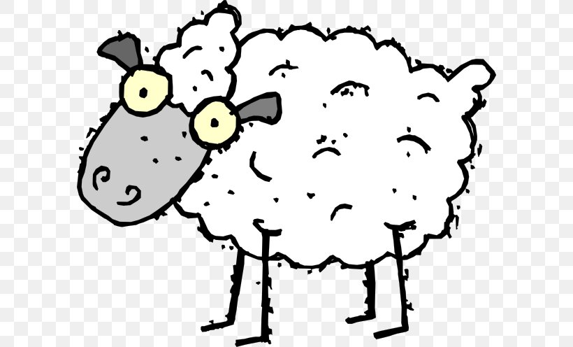 Sheep Cartoon Clip Art, PNG, 600x496px, Sheep, Area, Art, Artwork, Black And White Download Free