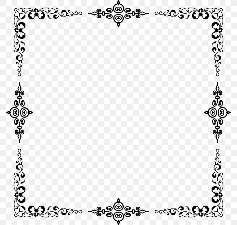 Borders And Frames Picture Frames Clip Art, PNG, 778x778px, Borders And Frames, Area, Art, Black, Black And White Download Free