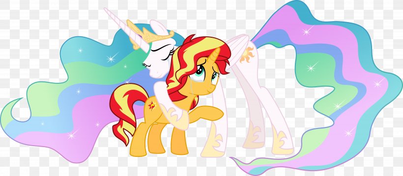 Princess Celestia Sunset Shimmer Clip Art Image My Little Pony: Equestria Girls, PNG, 5053x2218px, Watercolor, Cartoon, Flower, Frame, Heart Download Free