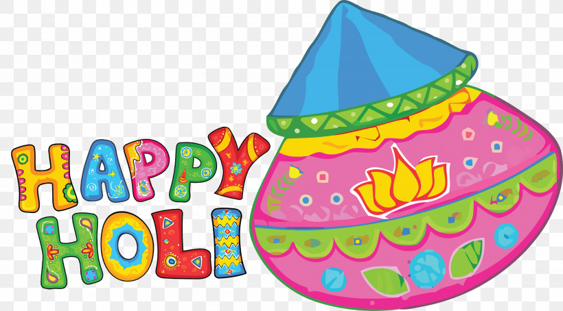 Happy Holi, PNG, 3000x1664px, Happy Holi, Calligraphy, Costume, Hat, Headgear Download Free