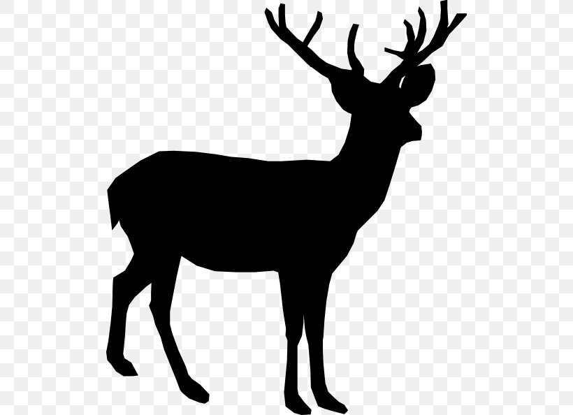 The White-tailed Deer Reindeer Clip Art, PNG, 516x594px, Deer, Antler, Black And White, Deer Hunting, Elk Download Free