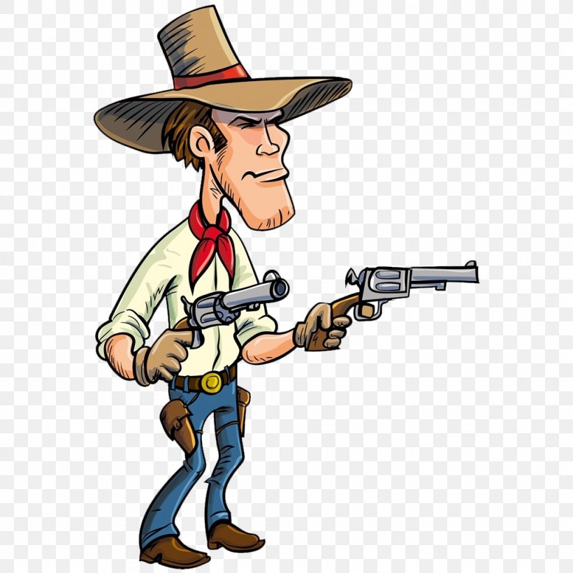 Cartoon Firearm Cowboy American Frontier, PNG, 1024x1024px, Cartoon, American Frontier, Art, Cowboy, Cowboy Hat Download Free