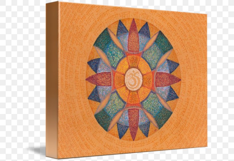Gallery Wrap Canvas Symmetry Art Pattern, PNG, 650x565px, Gallery Wrap, Art, Canvas, Mandala, Orange Download Free
