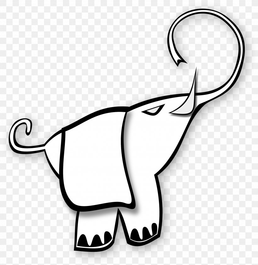 Asian Elephant Line Art Clip Art, PNG, 2555x2631px, Asian Elephant, Area, Artwork, Black, Black And White Download Free
