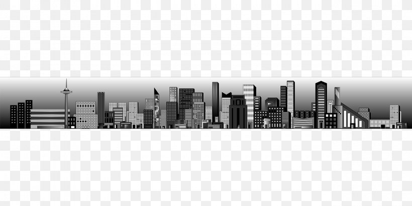 Skyline Skyscraper Building Architecture Real Estate, PNG, 1280x640px, Skyline, Architect, Architecture, Black And White, Building Download Free