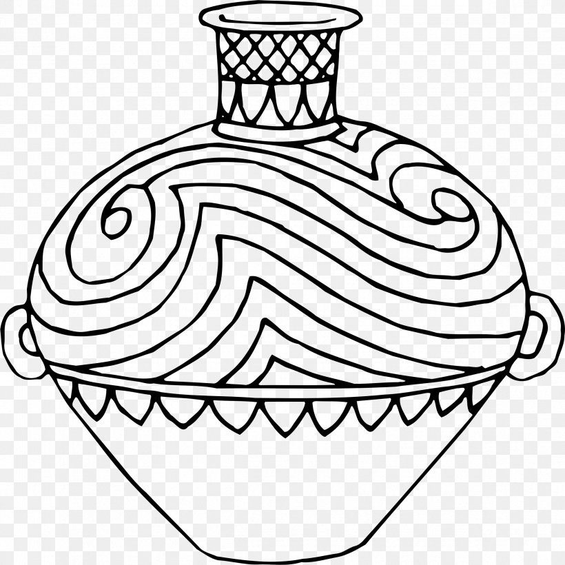 Drawing Vase Line Art Clip Art, PNG, 2372x2373px, Drawing, Art, Artwork, Black And White, Color Download Free